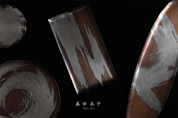 藤田永子さんの錫刷毛目紋